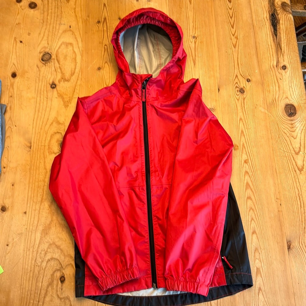 Rain jacket, red, Rugged Exposure brand size medium (10-12)